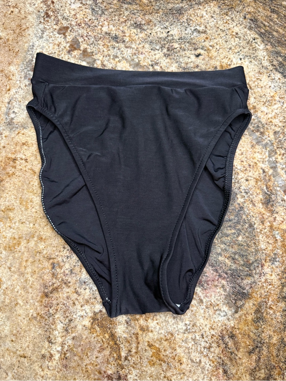 Women's High-Waist Black Bikini Bottom - Classic Coverage